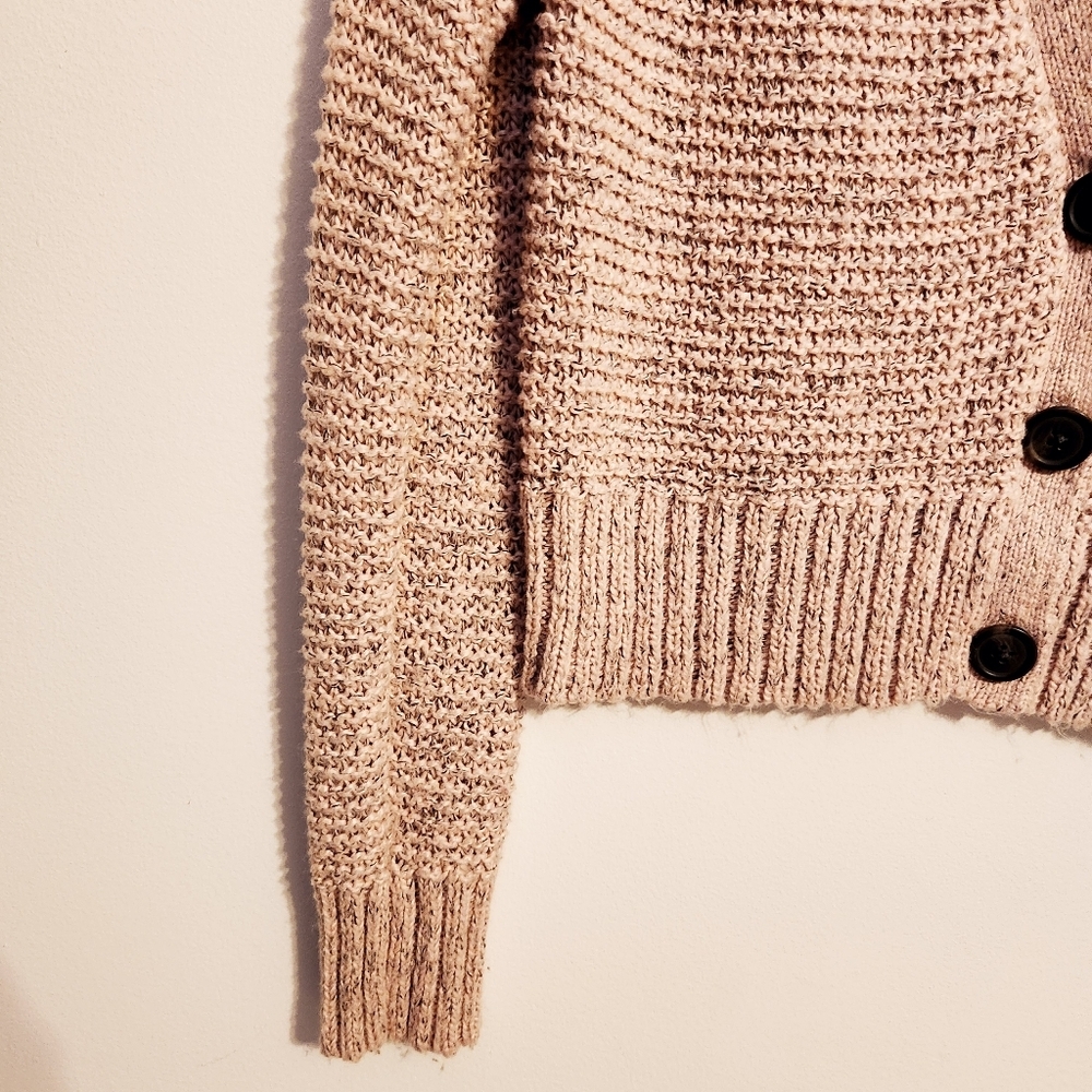 American Eagle | Women's Cropped Pink Cardigan Button-Down Sweater (Size Small) - Picture 7 of 14